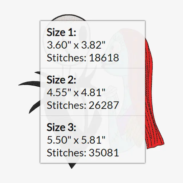 Jack and Sally Embroidery Design