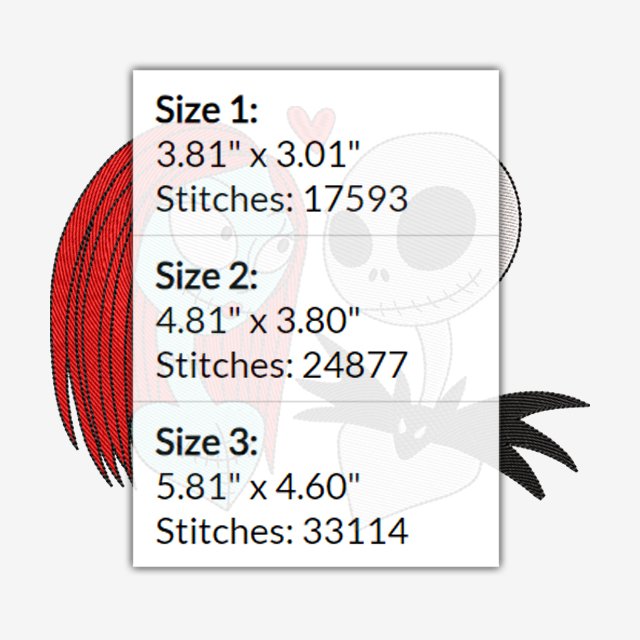 Jack and Sally embroidery designs