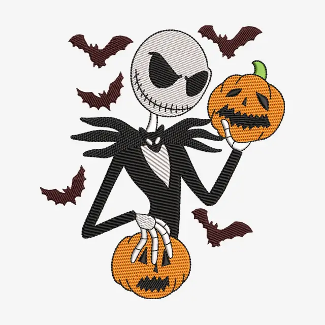 Jack with Pumpkin Embroidery Design