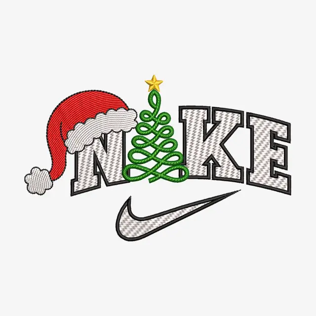 Nike Christmas Tree Embroidery Designs