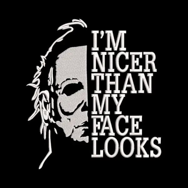 Retro Halloween Horror Embroidery Design