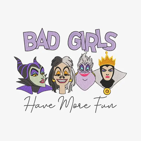 Bad Girls Have More Fun Witches Embroidery Design