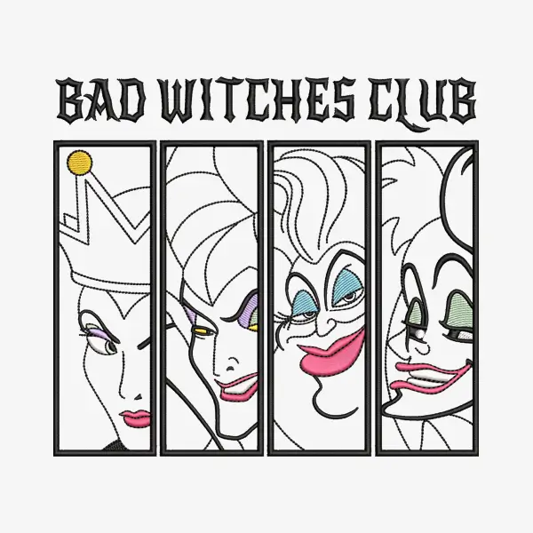 Bad girls Witches Club Embroidery Designs