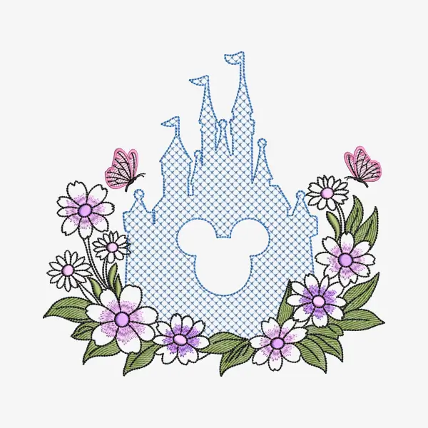 Castle Embroidery Design