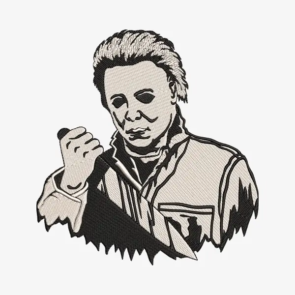 Retro Halloween Horror Embroidery Design