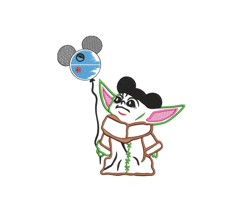 Baby Alien Embroidery Designs, This Is The Way Embroidery Designs, Grogu Digitizing Machine Embroidery Files