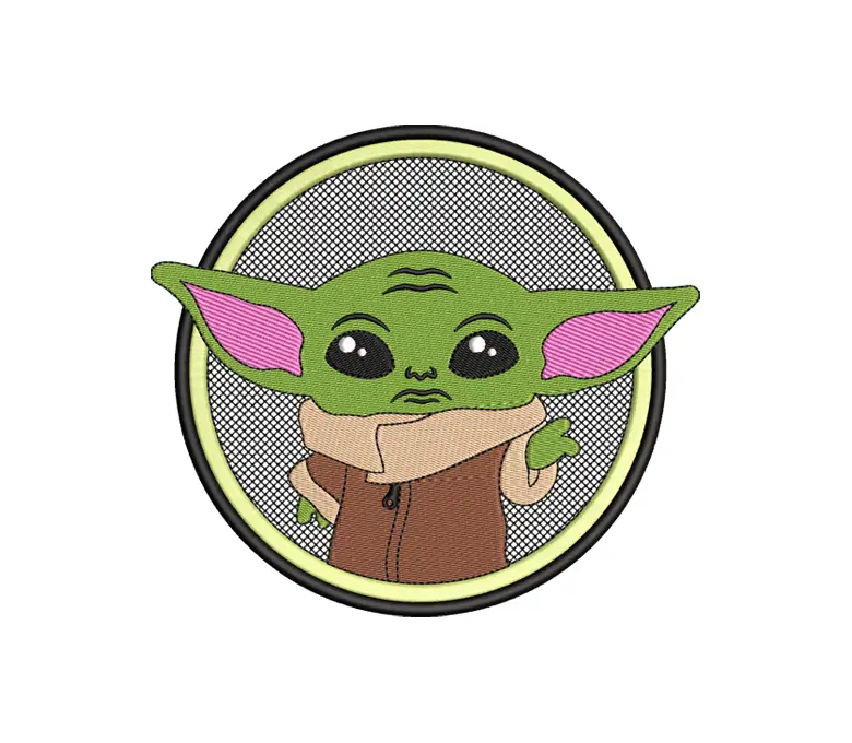 Baby Grogu Embroidery Design