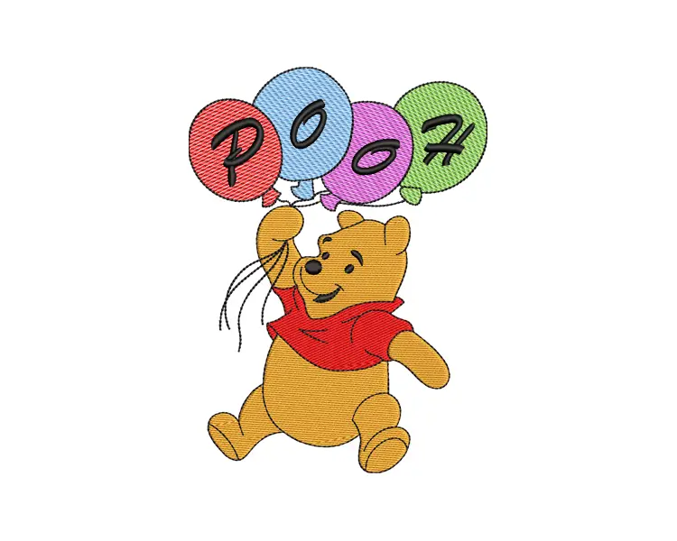 Bear Pooh Embroidery Design