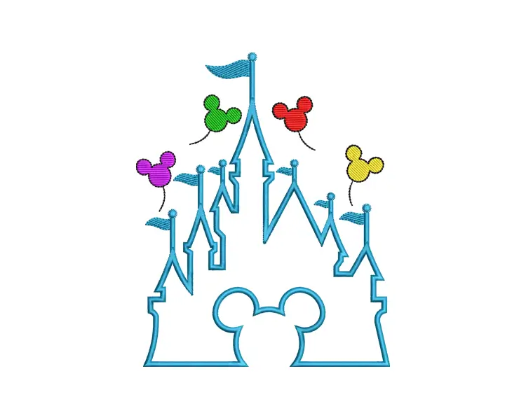 Castle Embroidery Design
