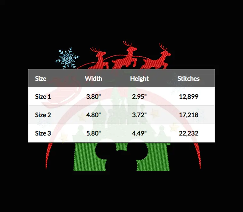 Christmas Castle Embroidery Designs, Santa Sleigh with Snowflake Christmas Digitizing Machine Embroidery Files - 3 Sizes - Instant Downloads