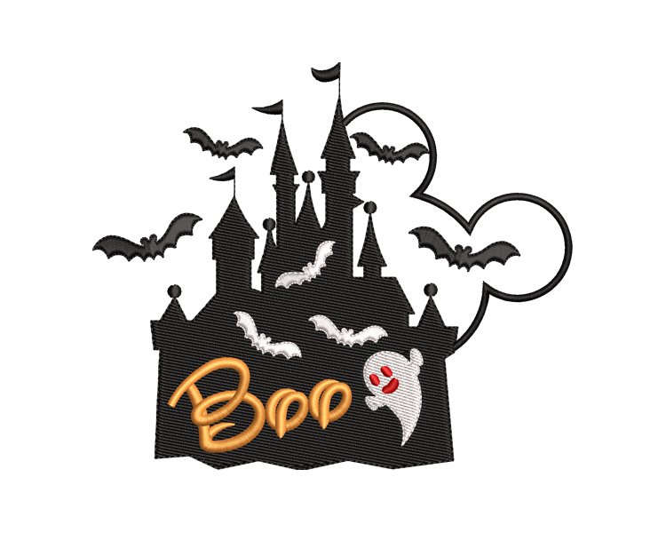 Halloween Castle Embroidery Design