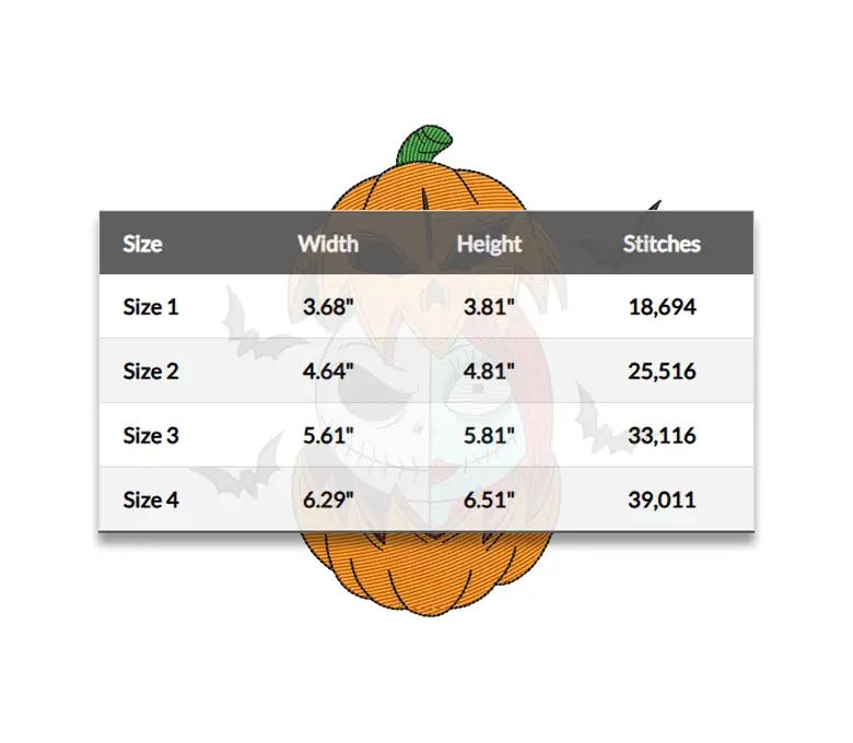 Halloween Digitizing Embroidery Designs, Nightmare Scary Pumpkin King Skeleton Machine Embroidery Design Files