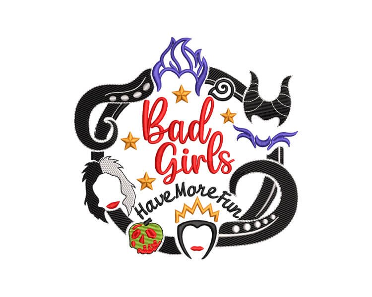 Halloween Villains Embroidery Design