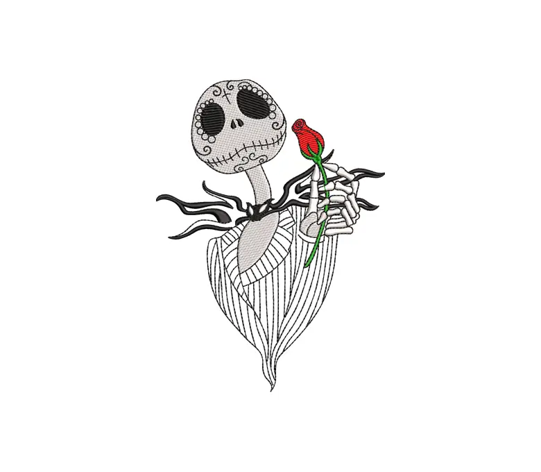 Halloween Floral Jack Embroidery Design