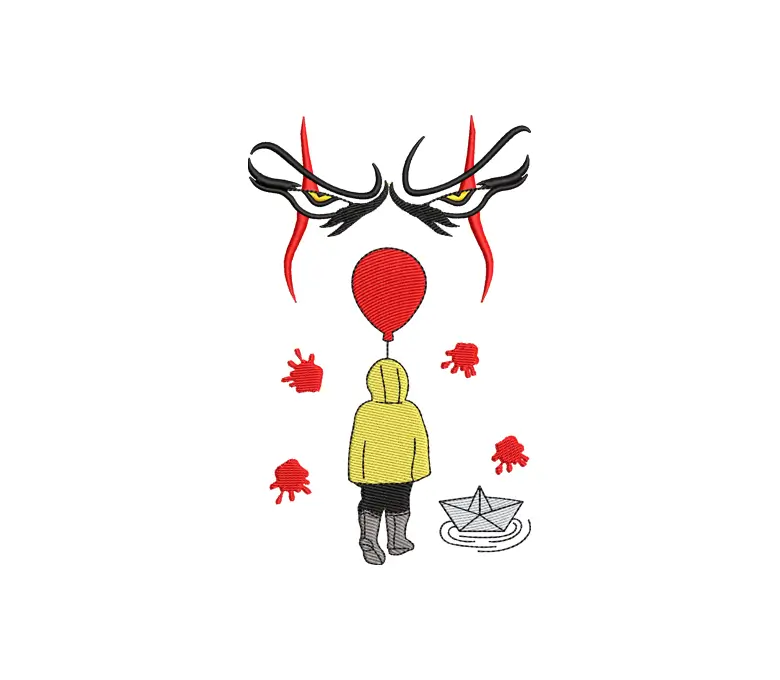 Halloween Horror Face Embroidery Design
