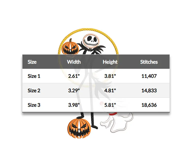 Halloween Jack Embroidery Designs, Jack Skull Christmas Nightmare Skeleton Digitizing Machine Embroidery Files - 3 Sizes - Instant Downloads