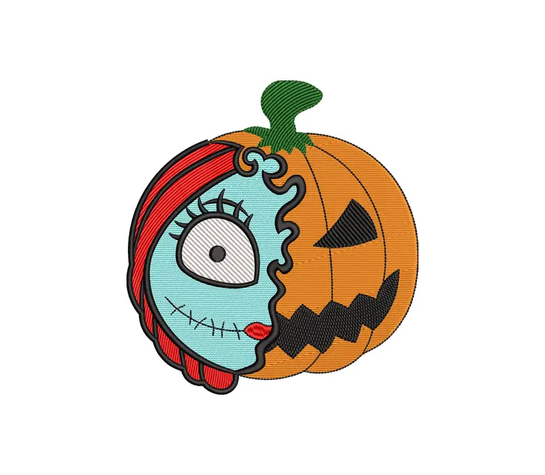 Halloween Pumpkin Queen Embroidery Design