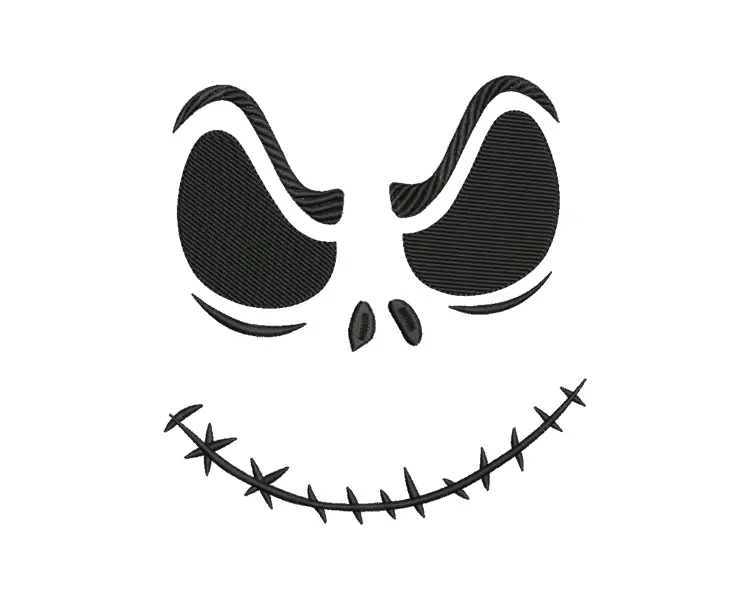 Halloween Skeleton Face Embroidery Design