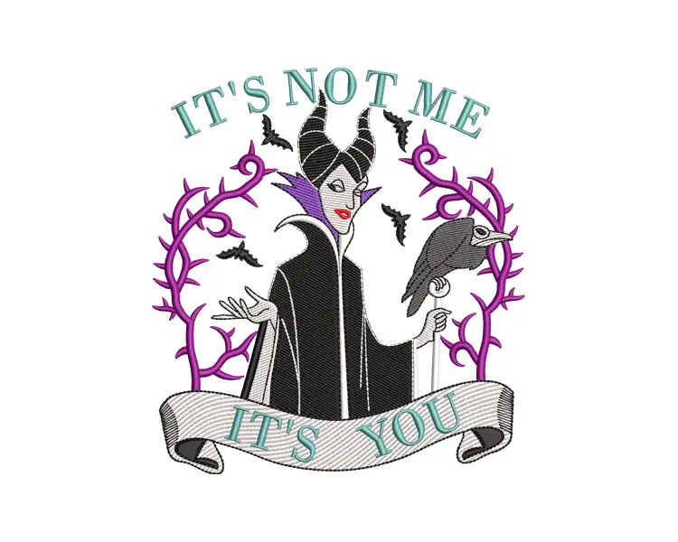 Halloween Villains Female Embroidery Design