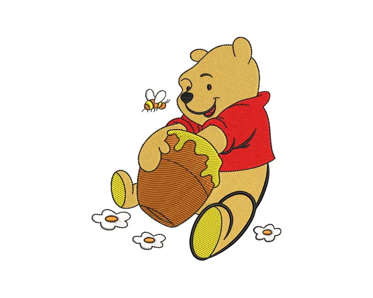 Honey Pot Bear Embroidery Design