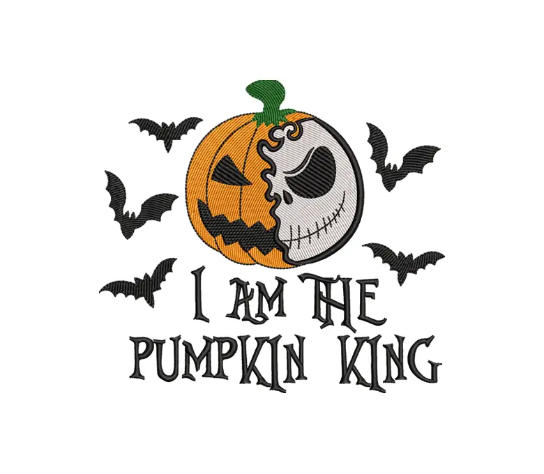 I Am The Pumpkin King Embroidery Design