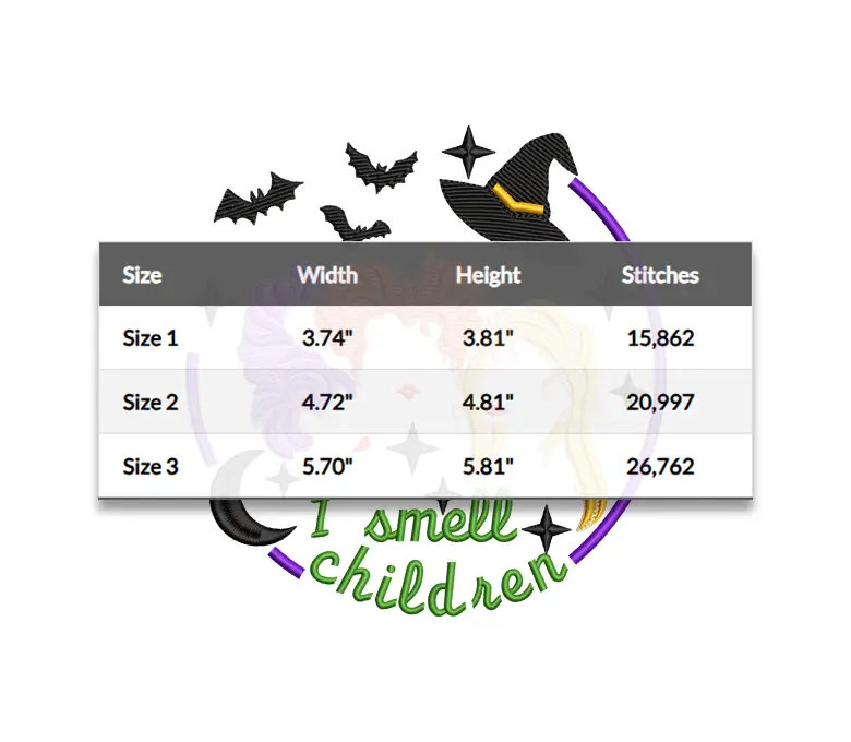 I Smell Children Embroidery Design, Cute Horror Witch Sanderson Sisters Embroidery Design, Halloween Machine Embroidery Files - 3 Sizes