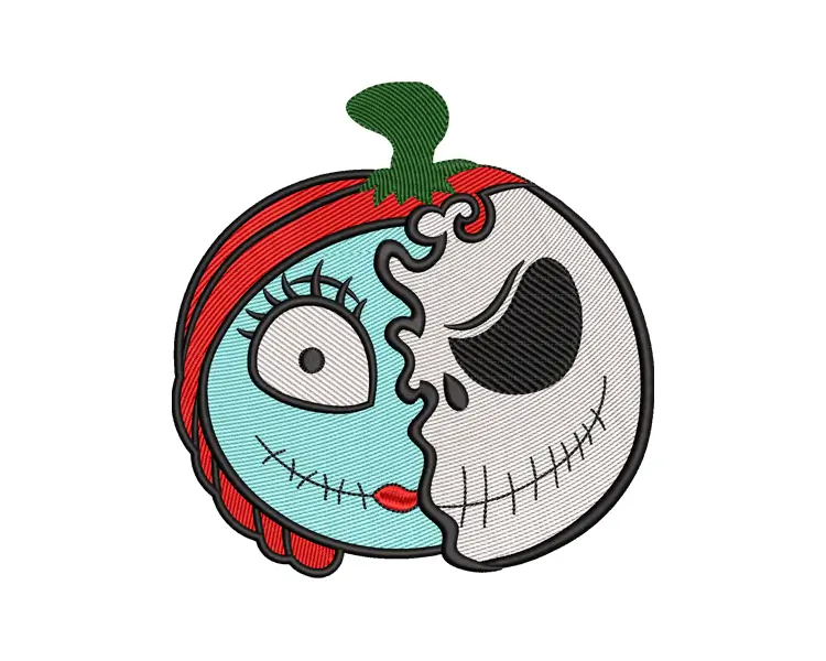Pumpkin Jack King Queen Embroidery Design