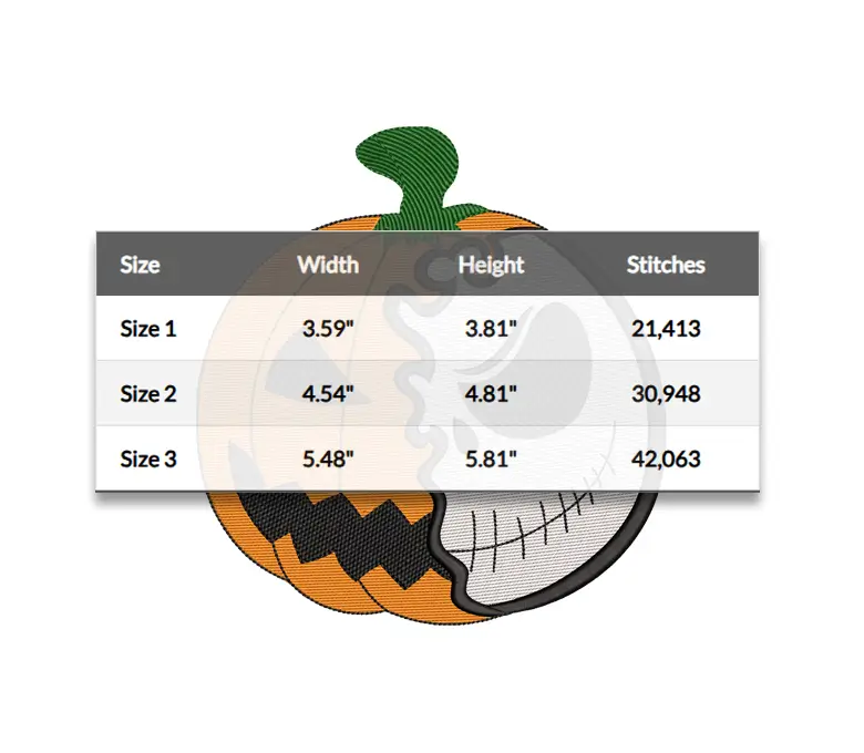Pumpkin King Queen Face Embroidery Designs, Skeleton Embroidery, Halloween Digitizing Machine Embroidery Files - 3 Sizes - Instant Downloads