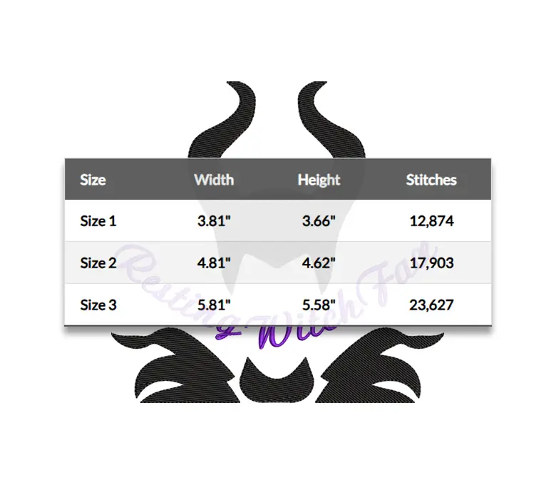 Resting Witch Face Embroidery Designs, Princess Mistress of Evil Villains Digital Machine Embroidery Designs File, 6 Sizes -Instant Download