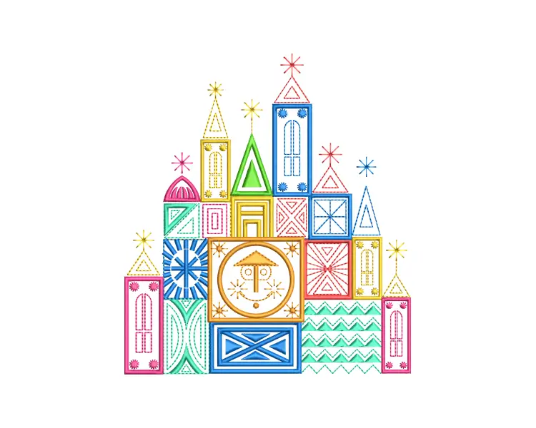 Small World Pastel Embroidery Design
